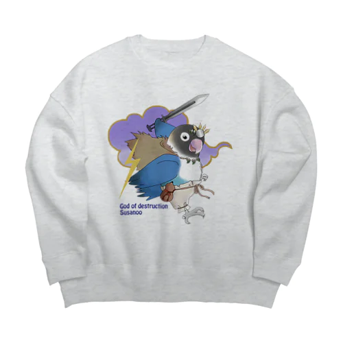 ボタンインコ（破壊神スサノオ） Big Crew Neck Sweatshirt