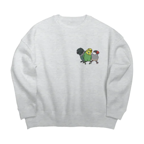 コトリ三兄弟 Big Crew Neck Sweatshirt