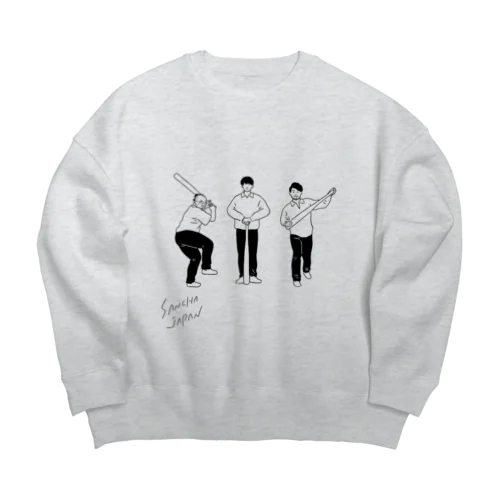 三茶ジャパン【おしゃれロゴ】 Big Crew Neck Sweatshirt