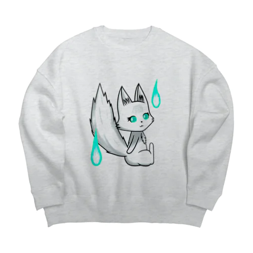 見返り美人な白銀妖狐ちゃん Big Crew Neck Sweatshirt