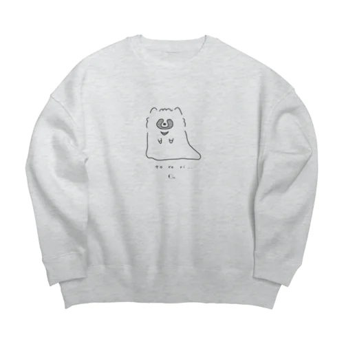 とろりたぬき Big Crew Neck Sweatshirt