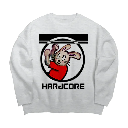 ハードコアうさぎ Big Crew Neck Sweatshirt