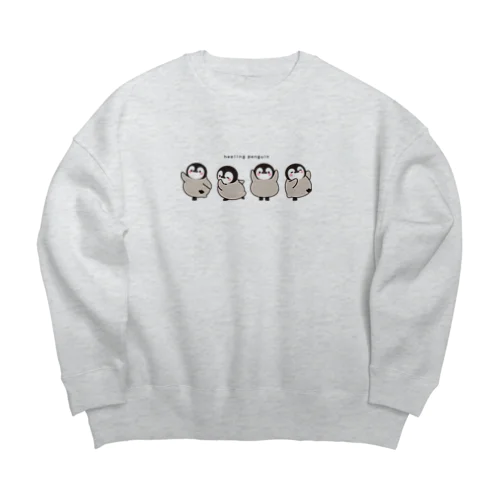 ほのぼの子ペンギン　うきうきver. Big Crew Neck Sweatshirt