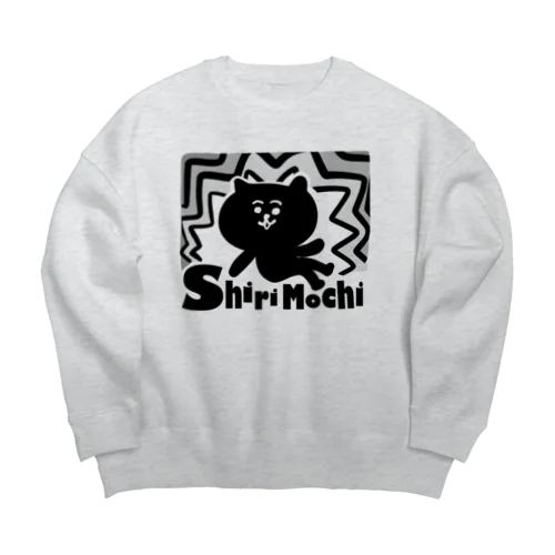 尻もちねこ Big Crew Neck Sweatshirt