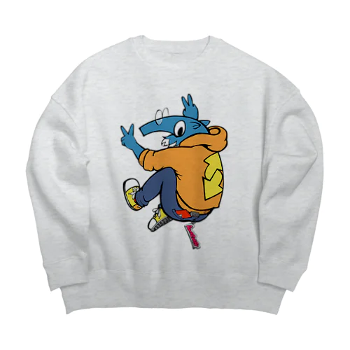 アリクイシスターズ　オレンジ Big Crew Neck Sweatshirt