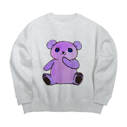 はにかみくまちゃん Big Crew Neck Sweatshirt