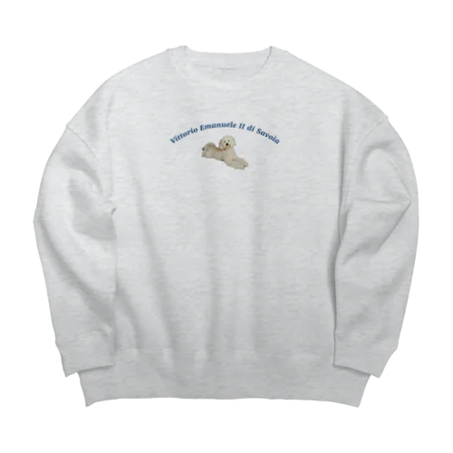 ヴィットーリオエマヌエーレⅡ世のわんこ Big Crew Neck Sweatshirt