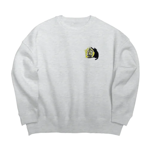 黒猫ランタン Big Crew Neck Sweatshirt