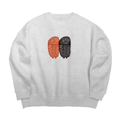 ぴったんこフクロウ Big Crew Neck Sweatshirt