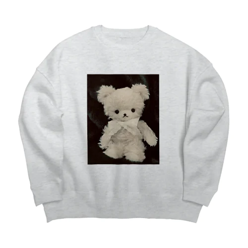 ローズちゃん(ふわふわグリーン しろくろver) Big Crew Neck Sweatshirt