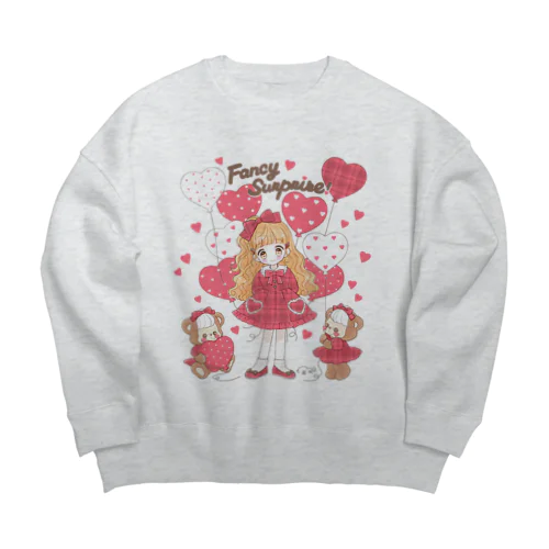 ♡Valentine’s Heart Balloon♡ Big Crew Neck Sweatshirt