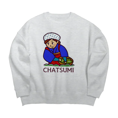 LET'S　茶摘み Big Crew Neck Sweatshirt