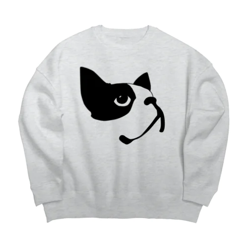 ボストンテリア(きりっ) Big Crew Neck Sweatshirt