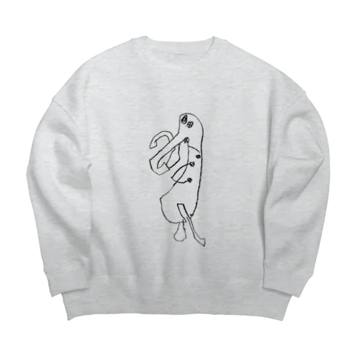 とりロボ Big Crew Neck Sweatshirt