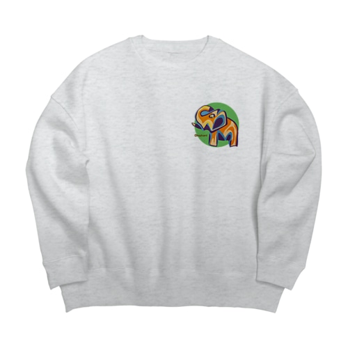 ブローチだったゾウ Big Crew Neck Sweatshirt