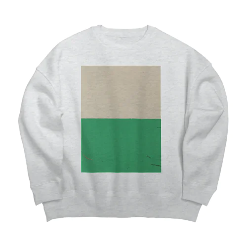 クリーム&グリーン Big Crew Neck Sweatshirt