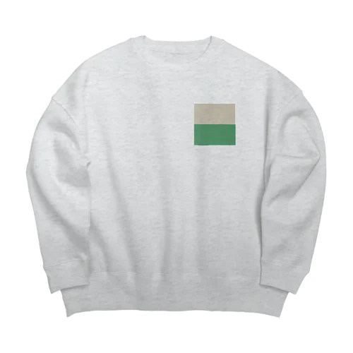 クリーム&グリーン Big Crew Neck Sweatshirt