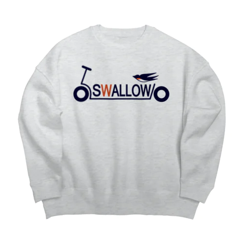 キックボード風スワローロゴ Big Crew Neck Sweatshirt