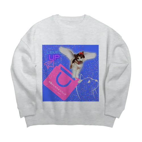 momo_emi バッグがあればとりあえず入る猫 Big Crew Neck Sweatshirt