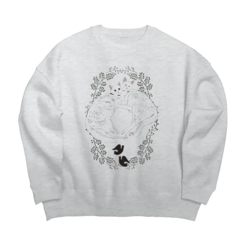 碧&琥珀 鳥枠 バード Big Crew Neck Sweatshirt