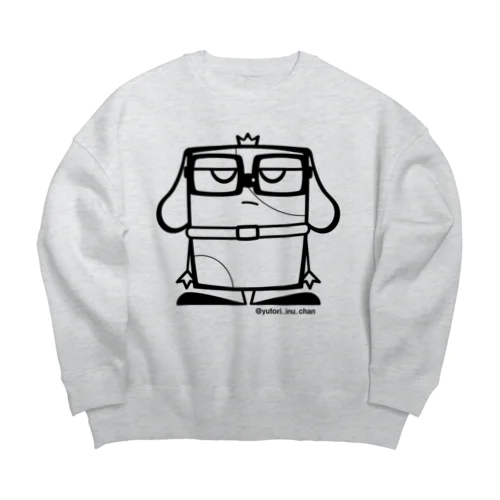 ゆとり犬（線画） Big Crew Neck Sweatshirt