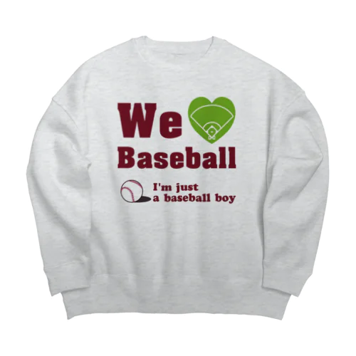 We love Baseball(レッド) ビッグシルエットスウェット