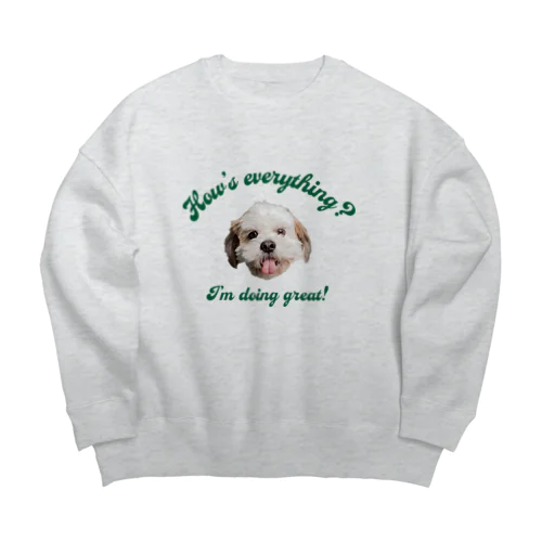 🐶いぬ・犬・DOG・ワンワン Big Crew Neck Sweatshirt