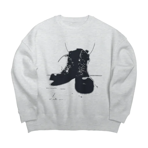 ボロズタブーツくろ Big Crew Neck Sweatshirt