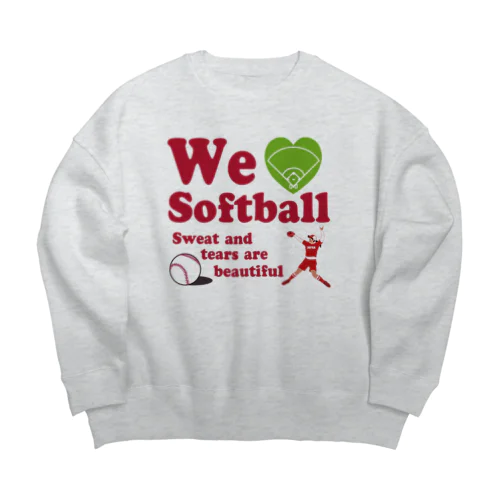 we love Softball Big Crew Neck Sweatshirt