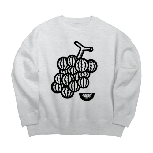 ブドーターメロン(白黒) Big Crew Neck Sweatshirt