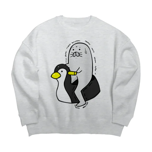 足ザラシ"トイレ" Big Crew Neck Sweatshirt