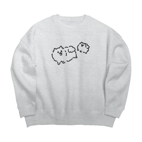 ポメラニアンのおいかけっこ Big Crew Neck Sweatshirt