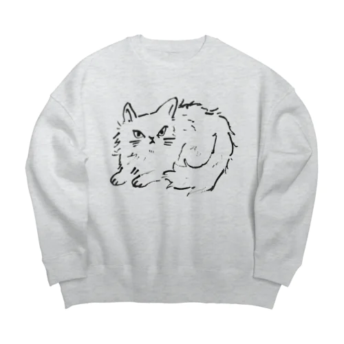 ペルシャ猫 Big Crew Neck Sweatshirt