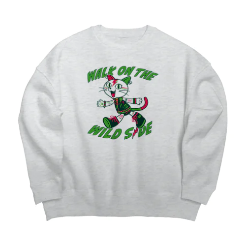 パンク猫 Big Crew Neck Sweatshirt