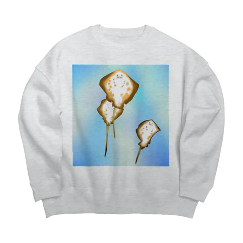 海を漂うアカエイ Big Crew Neck Sweatshirt