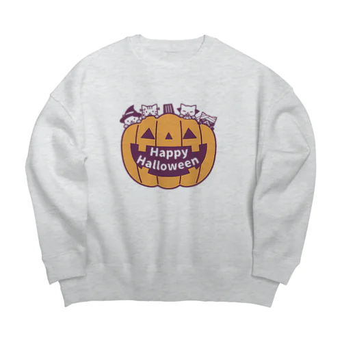 4匹の猫のハロウィーン Big Crew Neck Sweatshirt