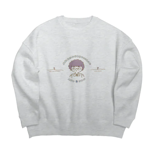 AKANUKENAI GIRL（淡い色） Big Crew Neck Sweatshirt