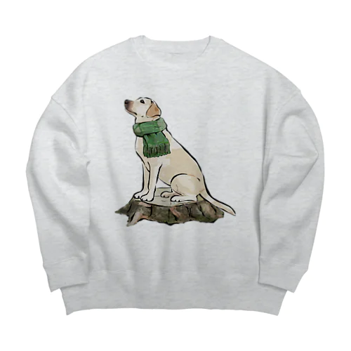 マフラー犬　ラブラドルレトリバー Big Crew Neck Sweatshirt