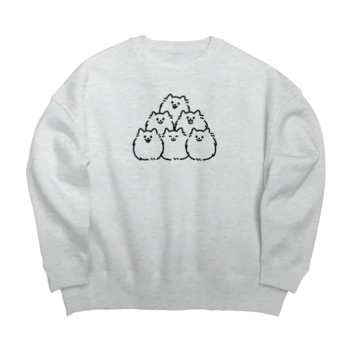 ポメラニアンピラミッド Big Crew Neck Sweatshirt