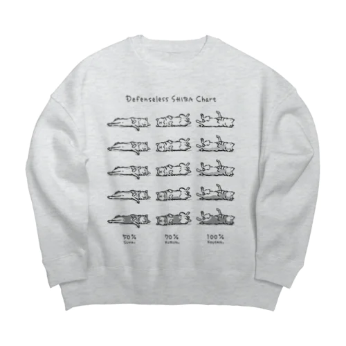 モノクロ / 柴犬の無防備 裏起毛BIG Big Crew Neck Sweatshirt