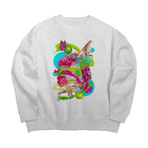 Kazushi collage Big Crew Neck Sweatshirt