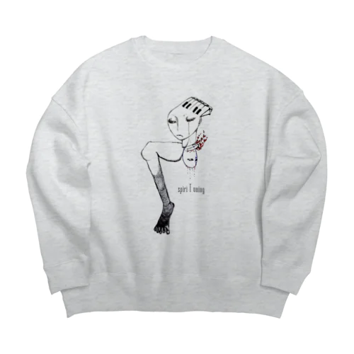 spiri T uning (BODY／黒文字) Big Crew Neck Sweatshirt