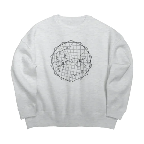 宿命　蝶 Big Crew Neck Sweatshirt