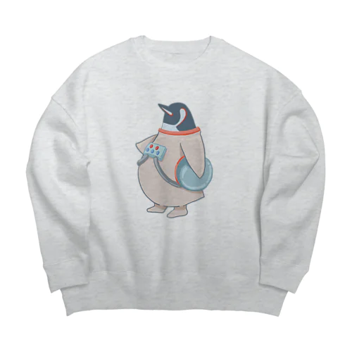 宇宙行きたいペンギン Big Crew Neck Sweatshirt