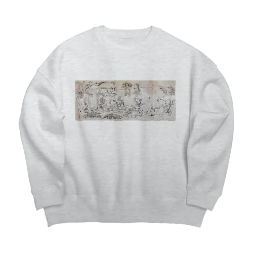 魚獣戯画〜総集篇 Big Crew Neck Sweatshirt