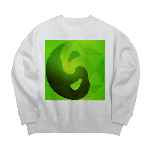 エ(*ΦωΦ*)コ💚陰陽ハート🍀 Big Crew Neck Sweatshirt