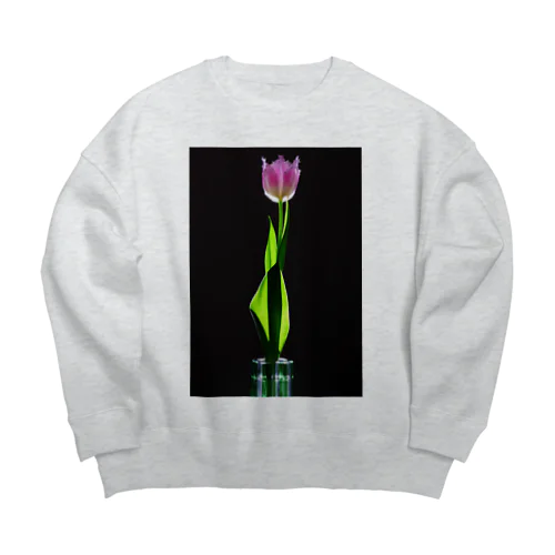 Tulip Design Big Silhouette Sweat Big Crew Neck Sweatshirt