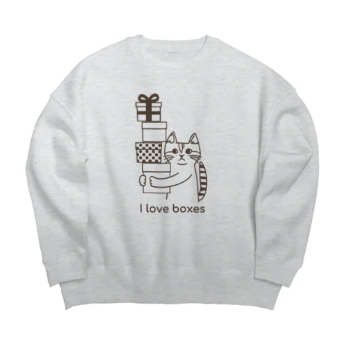 トラネコしまお、箱がお好き Big Crew Neck Sweatshirt