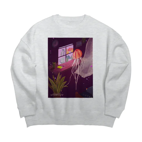 接続するアカクラゲ Just open the window(s) Big Crew Neck Sweatshirt