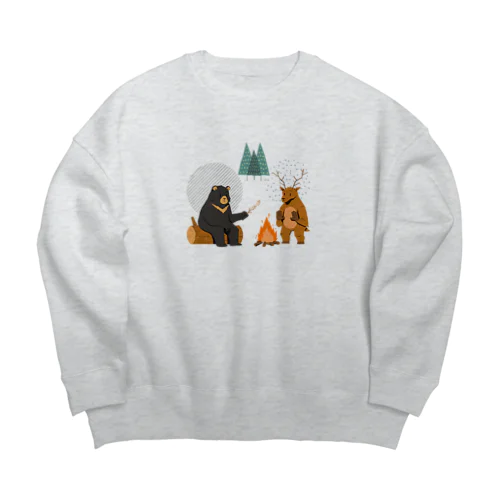 くまとしか 冬キャン Big Crew Neck Sweatshirt